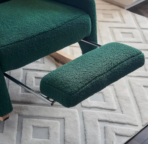 Miniatura 5 de Comfy - Silla mecedora para guardería, silla tapizada para guardería con reposapiés, moderna con bolsillo, sillón decorativo con base mecedora suave