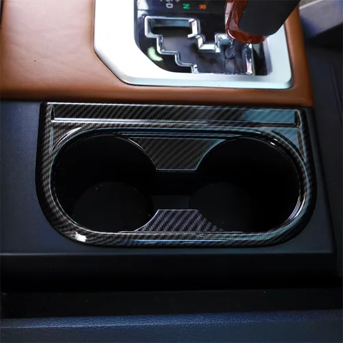 Cubierta de marco para portavasos de consola central compatible con Toyota Tundra 2014-2021, accesorios de decoración interior de automóvil (patrón