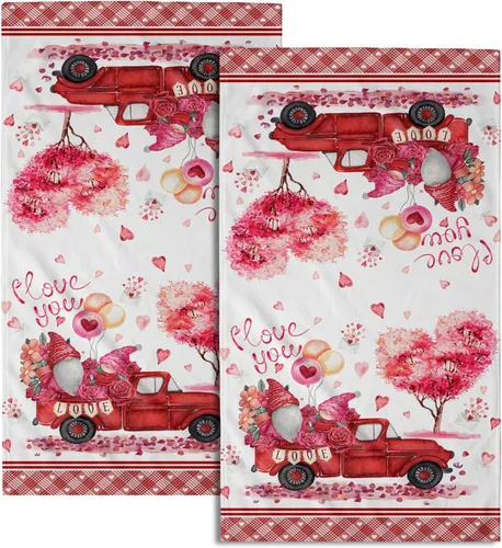 Miniatura 25 de Giwawa Juego de 2 toallas de mano con diseño floral de cerezo, suaves y absorbentes, para baño, cocina, hotel, spa, decoración Flor de cerezo rosa