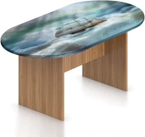 Miniatura 11 de XISUNYA Mantel ovalado ajustable para mesa de patio, poliéster elástico en el océano, mantel ajustable con estampado de tranquilidad para temporada