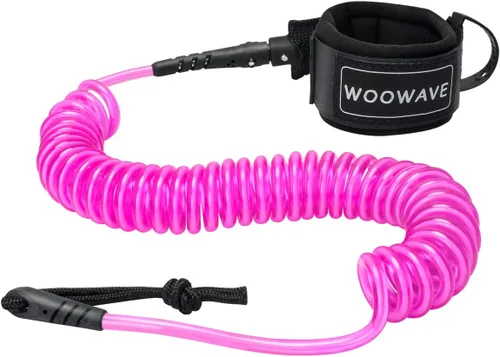 Miniatura 8 de WOOWAVE Correa SUP de 11 pies en espiral para tabla de remo para tabla de surf, correa de tobillo con funda impermeable para billetera/teléfono