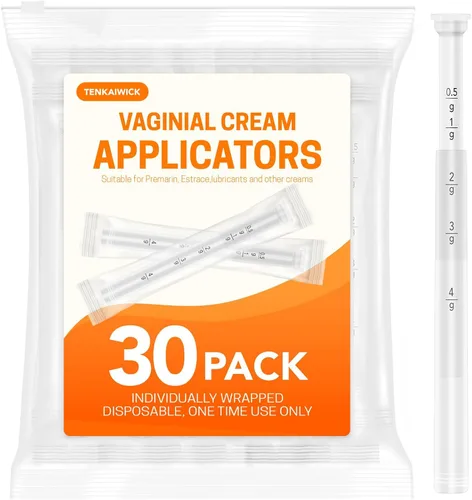 Paquete de 30 aplicadores desechables de supositorio vaginal para mujeres, se adapta a la mayoría de lubricantes, cremas, geles, píldoras, tabletas