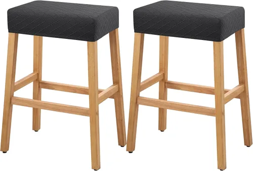 Miniatura 72 de YISUN Fundas de taburete rectangulares, paquete de 2 fundas elásticas impermeables para asiento de silla de montar, taburetes de bar, sillas de bar