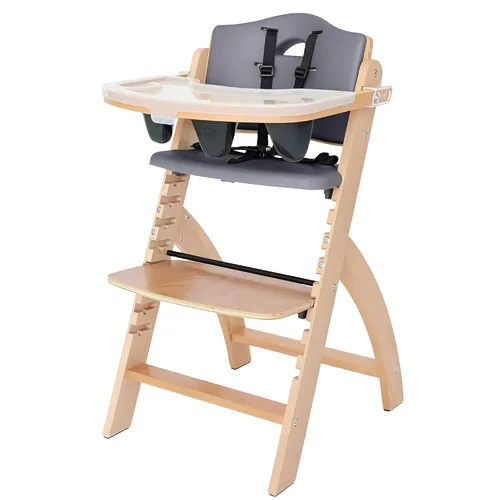 Miniatura 7 de Silla alta de madera Abiie Beyond Junior con bandeja - Trona ajustable y convertible para bebés y niños pequeños - De 6 meses a 113 kg - Resistente