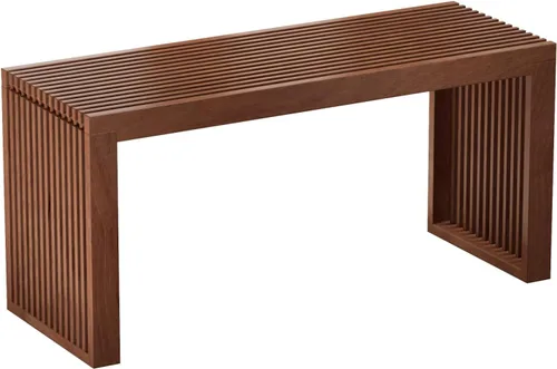 Miniatura 8 de APRTAT Banco de comedor de bambú para interiores, banco pequeño de entrada, zapatero, bancos de madera modernos para exteriores, de 17 pulgadas
