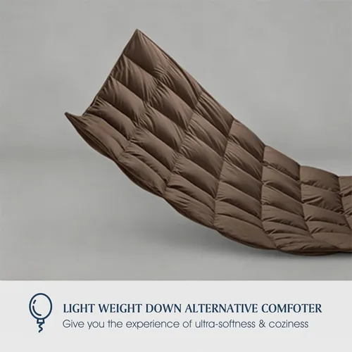 Miniatura 7 de Blue Ridge Home Fashions - Edredón sintético de microfibra para todas las estaciones, relleno de poliéster hipoalergénico, gemelo Chocolate/Khahi