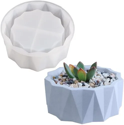 Miniatura 14 de Molde de florero de silicona para resina epoxi, hormigón, arcilla, suculenta, plantador, tazón, vela, jabón, fundición Valla