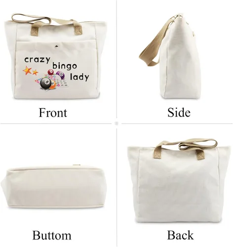 Miniatura 4 de VAMSII Crazy Bingo Lady Tote Large Juego de Bingo Bolsa de Almacenamiento Bingo Amante Regalos Bingo Jugador de Bingo Bolsa de Bingo Bolsa