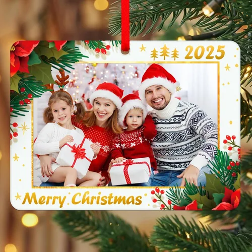 Miniatura 2 de WhatSign Adornos de Navidad para marco de fotos, adornos personalizados para árbol de Navidad, regalo de recuerdo de fotos familiares personalizado