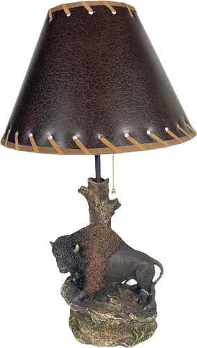 Miniatura 5 de Urbalabs - Lámpara de mesa auxiliar de pie estilo rústico marrón de 12 pulgadas, con acento rústico occidental, mesitas de noche para sala de estar