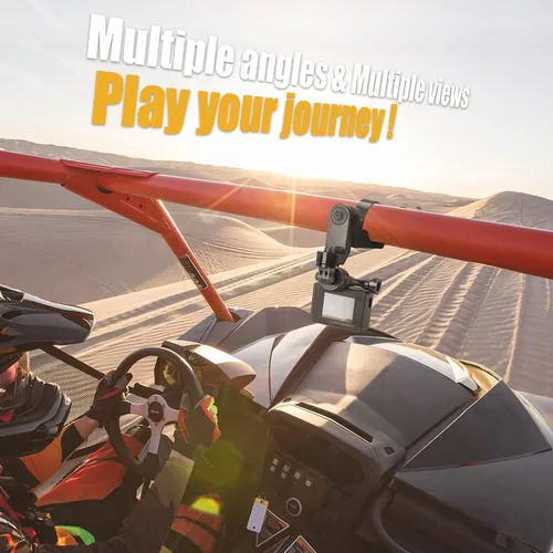 Miniatura 6 de KEMIMOTO Soporte de cámara UTV ATV multiajustable compatible con RZR Roll Bar Mount 1.65"-2" Soporte de jaula de rollo de aluminio 360 acción