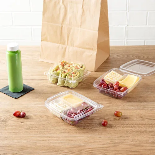 Miniatura 4 de Restaurantware Tamper Tek - Recipientes rectangulares para llevar de 11 onzas, 100 recipientes duraderos de plástico transparente congelable a