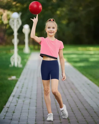 Miniatura 6 de BOOPH Pantalones cortos de ciclismo para niñas, pantalones cortos de baile con volante para niños, paquete de 3