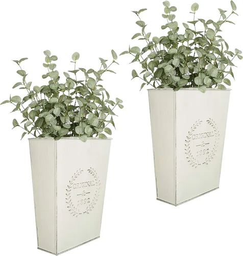 Miniatura 10 de LESEN Macetero de pared de metal rústico para colgar en el hogar, florero de pared para plantas o flores, interior o exterior, decoración de pared