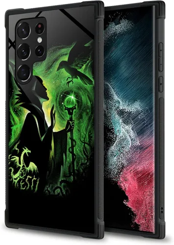 Miniatura 2 de CARLOCA Funda compatible con Samsung Galaxy S22 Ultra, diseño de dama mágica verde, ultra protección, a prueba de golpes, de silicona suave, TPU