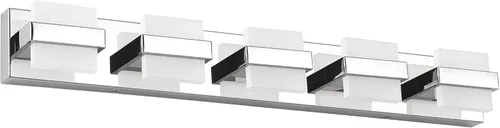 Miniatura 12 de SOLFART Lámpara de baño cromada de 3 luces, luz de tocador sobre el espejo, lámparas LED modernas, 5 colores de temperatura ajustable moderna