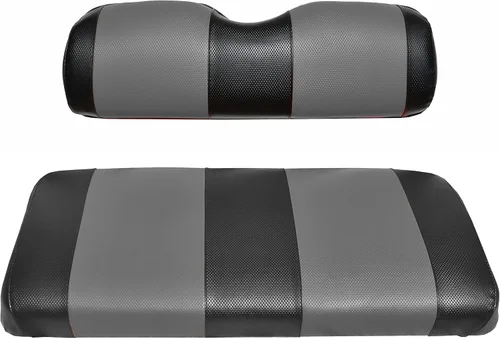 Juego de fundas universales de repuesto para asiento trasero de carrito de golf, hechas con vinilo de grado marino, instalación de grapas (negro y