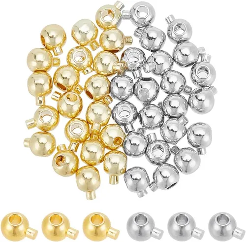 arricraft 40 cuentas de latón de 2 colores, cuentas espaciadoras sueltas de metal de forma irregular, accesorios para pulseras, collares, joyería,