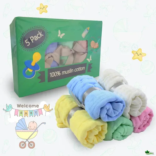 Miniatura 6 de Paños de muselina para bebé, servilletas 100% muselina de algodón para recién nacidos, paños de muselina suave absorbente para bebés de 10 x 20