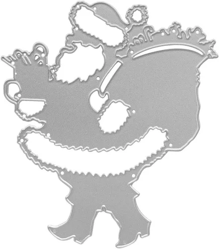 Troqueles de metal para Papá Noel, Navidad, Papá Noel, lleva una bolsa, Papá Noel trae regalos troquelados troquelados, plantillas en relieve, molde