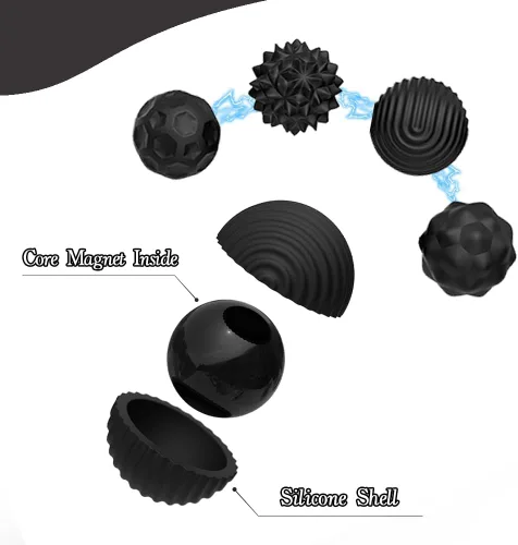 Miniatura 5 de Bolas magnéticas de juguete fidget, juguete sensorial de silicona para aliviar el estrés para adultos, adolescentes con autismo, ansiedad, TDAH