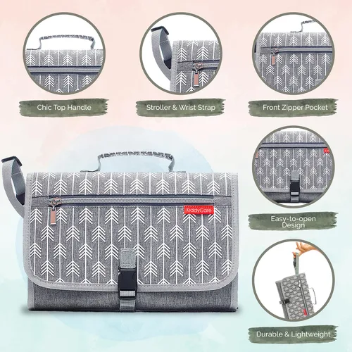 Miniatura 5 de KiddyCare Cambiador de pañales portátil para viajes de bebé Cambiador portátil para bebé recién nacido niña y niño Cambiador de pañales plegable
