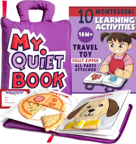 Miniatura 13 de My Quiet Book - Viaje en Coche Avión para Niños Pequeños - Todas las Partes Conectadas - Libro de Tablero de Actividades Montessori, Juguetes