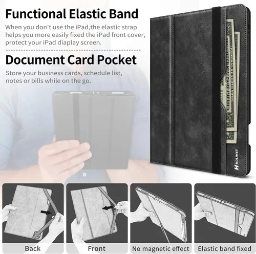 Miniatura 3 de H HOLIMET Funda para iPad Pro de 11 pulgadas 2022 4ª/3ª/2ª/1ª Generación 2021/2020/2018 con soporte para lápiz, cuero PU protector con bolsillo