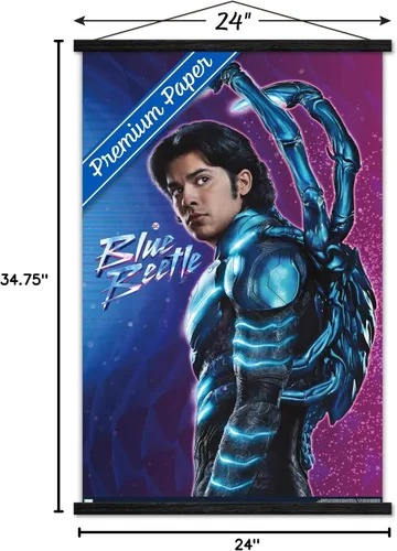 Miniatura 7 de Trends International DC Comics Movie Blue Beetle - Póster de pared con marco magnético, 34 pulgadas de largo x 22.4 W, impresión premium y colgador