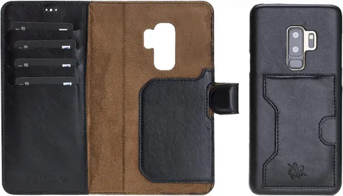 Miniatura 114 de Venito Florence - Funda de piel compatible con Samsung Galaxy S9, extra segura con bloqueo RFID, cartera desmontable para teléfono (gris decolorado)