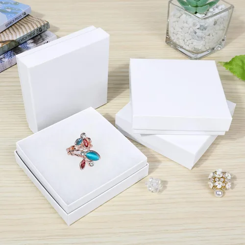 Miniatura 7 de cajas de regalo de joyería, paquete de 20 cajas de regalo pequeñas con tapas para collar, anillo, pulsera, aretes, caja de exhibición, caja
