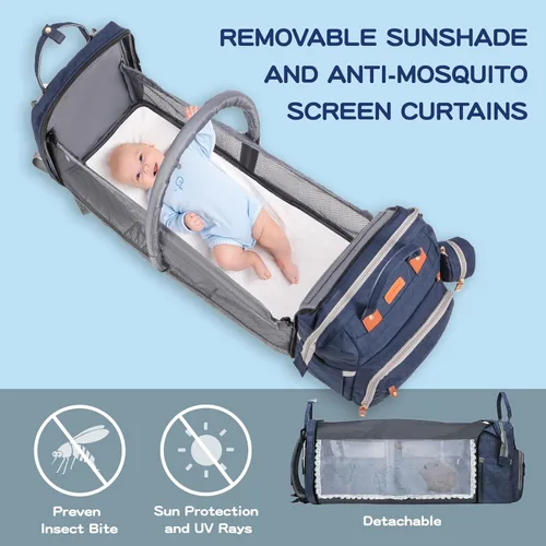 Miniatura 5 de JOYCE Mochila para pañales multifunción resistente al agua con cambiador, bolsa de viaje esencial para mamá, regalo perfecto para ducha y búsqueda