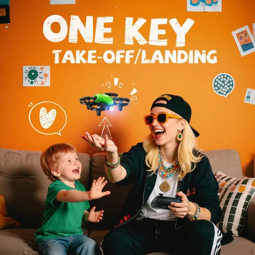 Miniatura 5 de V995 Mini Dron para Niños y Principiantes, Avión Cuadricóptero para Interiores y Exteriores para Niños y Niñas con Giros 3D, Rotación de 360°, Vuelo