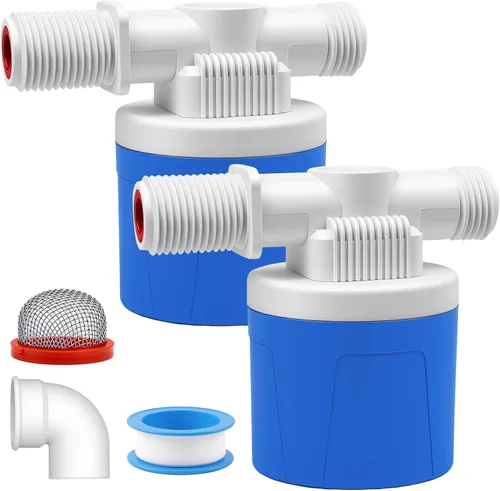 Válvula de flotador de agua de entrada superior lateral de 1/2 pulgada, paquete de 2 válvulas de flotador de canal de agua, válvula de flotador de