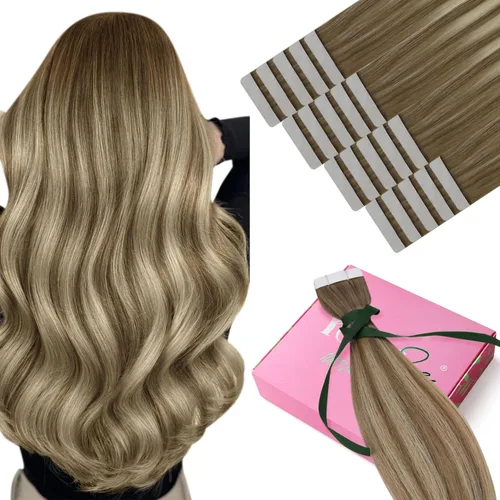 Miniatura 28 de YoungSee - Extensiones de cabello humano con cinta adhesiva, color negro ombre, extensiones de cabello humano real, cinta adhesiva invisible