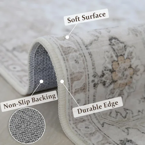 Miniatura 5 de Tapetes de 5x7, lavables a máquina, para sala de estar, tapete antideslizante grande para dormitorio, cocina, entrada, baño, oficina