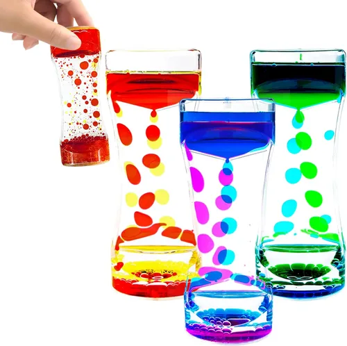 Temporizador de burbujas de movimiento líquido para adultos, paquete de 3 unidades, temporizador de reloj de arena colorido, sensorial para