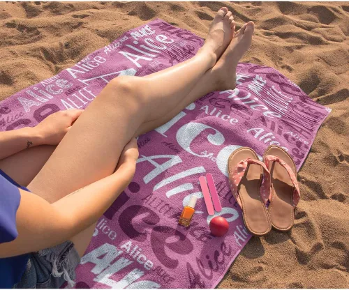Miniatura 5 de CUDIYST Toalla de playa con nombre personalizado de 30 x 59 pulgadas, 35.4 x 70.9 pulgadas, toalla de playa con nombre personalizado, de secado