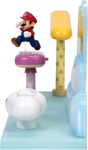 Miniatura 4 de Super Mario Cloud World Diorama Set con figura de acción Running Mario de 2.5 pulgadas