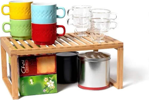 Miniatura 3 de Lipper International Estante de bambú para armario de cocina para organizar una despensa, encimera o baño, 15 5/8 x 10 x 6 1/4 pulgadas