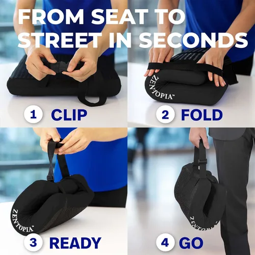 Miniatura 5 de Cojín de asiento de gel y espuma viscoelástica – Oficina – Cojín ergonómico para el dolor de coxis – Silla de escritorio Cojín de asiento de coche