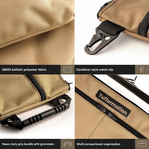 Miniatura 4 de Tufformation Bolsa de herramientas pequeña, organizador de bolsa de herramientas con cremallera. Bolsa de herramientas pequeña con múltiples 3X Caqui