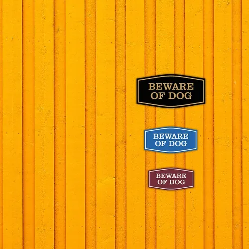 Miniatura 4 de All Quality Fancy Beware of Dog - Letrero de pared o puerta Material duradero Señales de seguridad para el hogar Fácil de instalar Negro/Oro