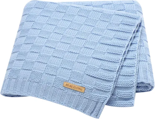 Miniatura 17 de LAWKUL Mantas de bebé con cable de punto, manta suave y aireada para recién nacidos, bebé, para envolver, beige neutro, para cuna, cochecito, 40"x30
