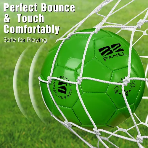 Miniatura 4 de Shappy 4 pelotas de fútbol a granel con bolsa de malla de inflador, tamaño oficial 3, 4, 5, para interiores y exteriores, colorido, juego de fútbol