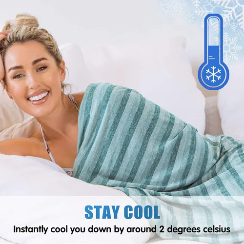 Miniatura 3 de Ailemei Direct Manta refrescante para personas que duermen con calor, efecto frío de doble cara, manta de verano ligera y transpirable para sofá