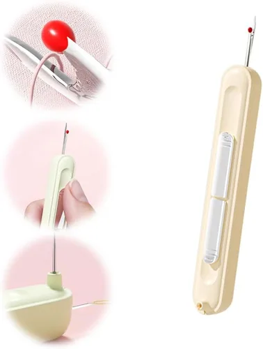 Destripador de costura 2 en 1, desgarrador de costura elástico para costura, herramienta para coser a mano, tejer, punto de cruz, bordado y Amarillo