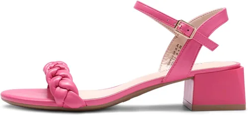 Miniatura 2 de DREAM PAIRS Zapatos de tacón bajo para mujer con correa de tobillo y puntera abierta trenzada, tacón grueso, sandalias de tacón grueso para fiestas