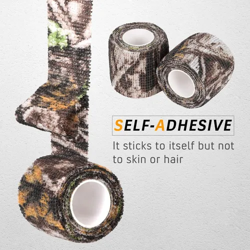 Miniatura 3 de 12 rollos de cinta de camuflaje de camuflaje de vendaje autoadhesivo de 2 pulgadas x 5 yardas, envoltura protectora de camuflaje autoadhesiva