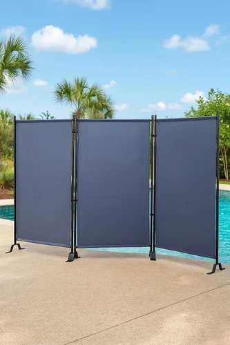 Miniatura 8 de Productos Proman FS17067 Galaxy - Divisor de habitación para interior/exterior (3 paneles), 102” de ancho x 16” de profundidad x 71” de alto Gris